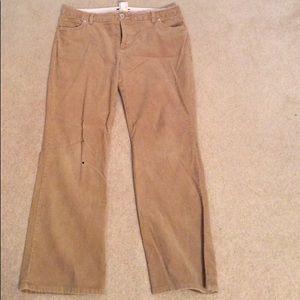 Lands End Tan Corduroys Size 14 R
